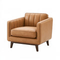 Poltrona 85 x 82 x 82 cm in similpelle cuoio - imbottita stile moderno