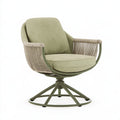Poltrona da esterno 76 x 76 x 88 cm in metallo verde con corda intrecciata girevole