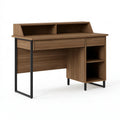 Scrivania 120 x 60 x 105 cm in legno marrone con metallo nero - scrivania con cassetti e ripiani stile industriale