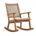 Sedia a dondolo 68 x 92 x 102 cm in legno marrone con intreccio in corda stile naturale