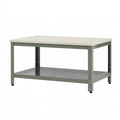 Tavolo da lavoro 120 x 60 x 75 cm in metallo verde con ripiano inferiore