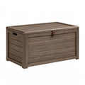 Cassapanca contenitore 120 x 60 x 63 cm in plastica marrone con coperchio per esterno