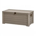 Cassapanca da esterno 120 x 60 x 60 cm in resina tortora con coperchio